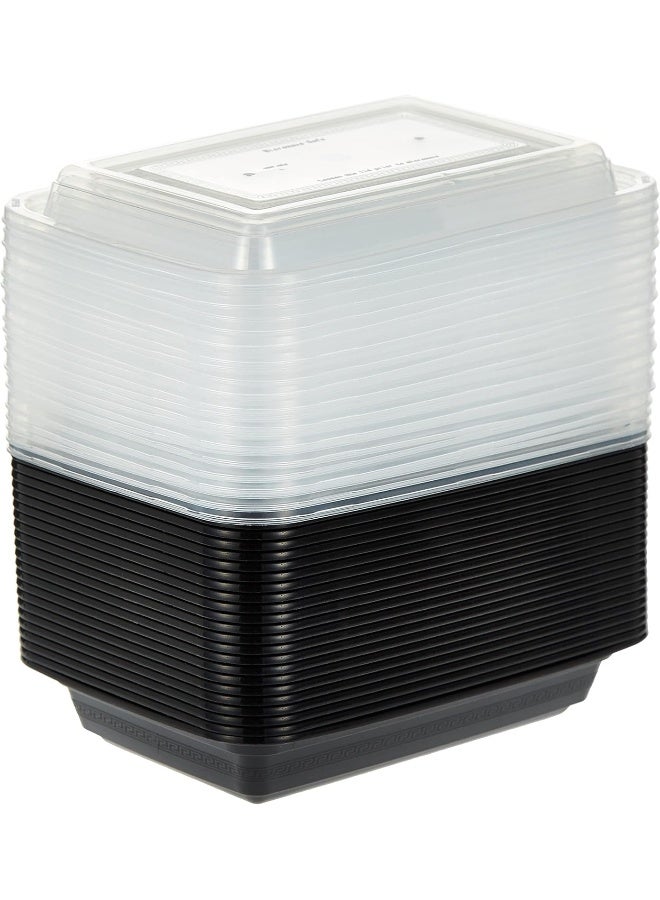 SNH Packing [Pack of 24] Microwave Container Black 16 Ounces Round With Lid - Image 1